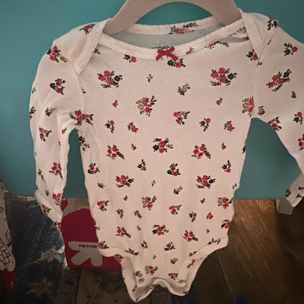 Floral Print Long Sleeve Kids One Piece